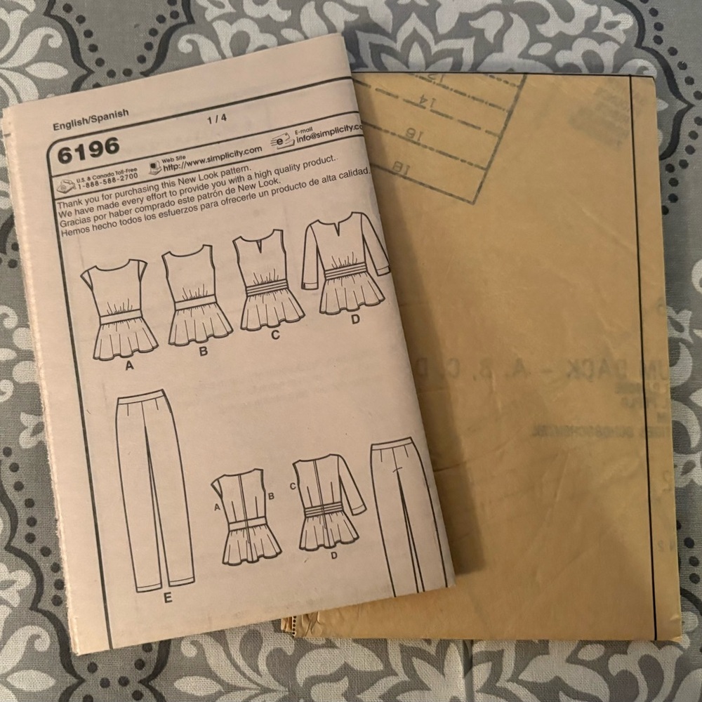 NWT Newlook 6196 Sewing Pattern - Picture 5 of 6
